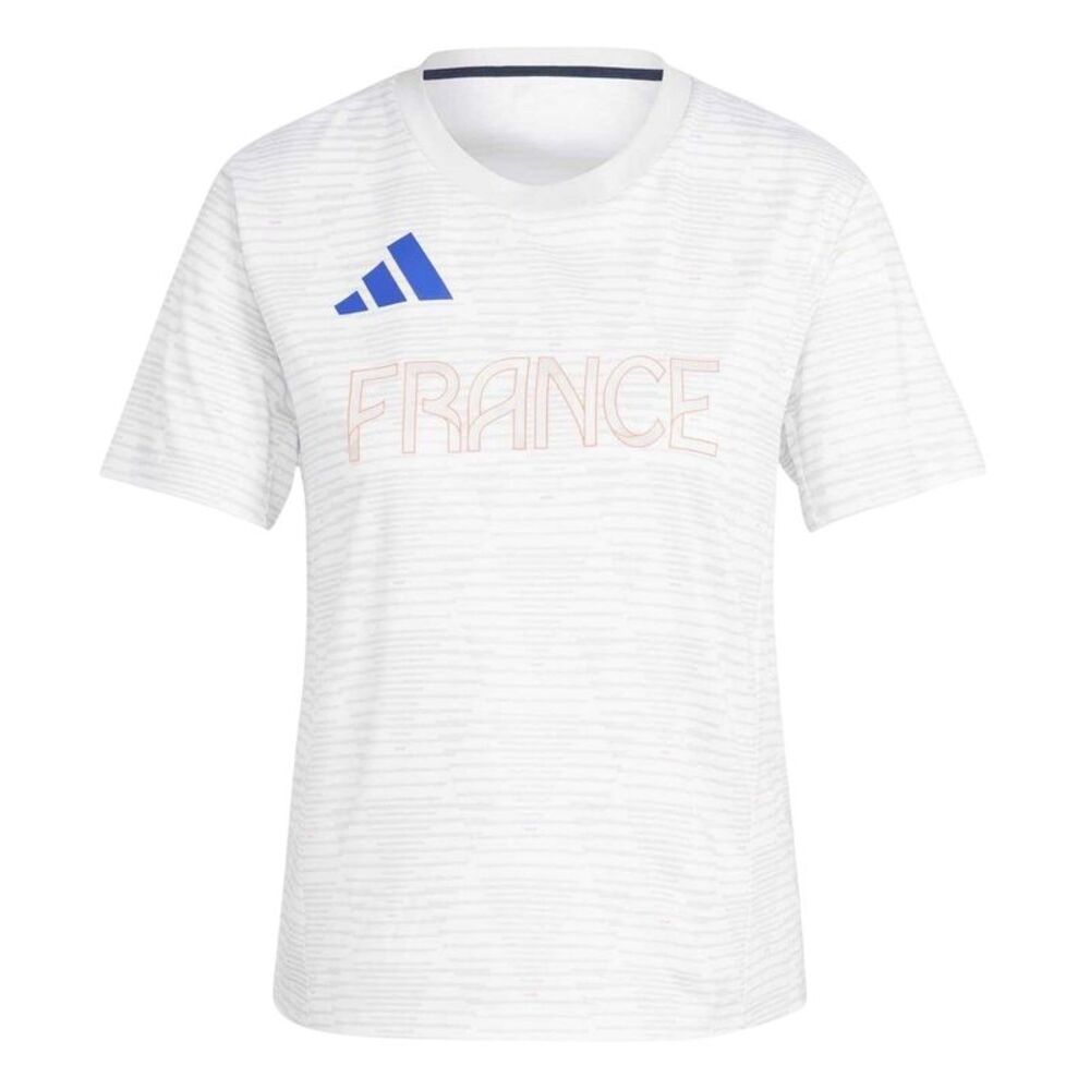 Adidas Womens/Ladies France Stripes T-Shirt / White
